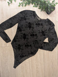 Body en voile imprimé velours . colorie noir