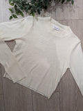 Pull fin court colorie écrue