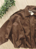 Blouson nubuck colorie marron
