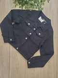 Veste en jean . photo a plat. colorie Noir