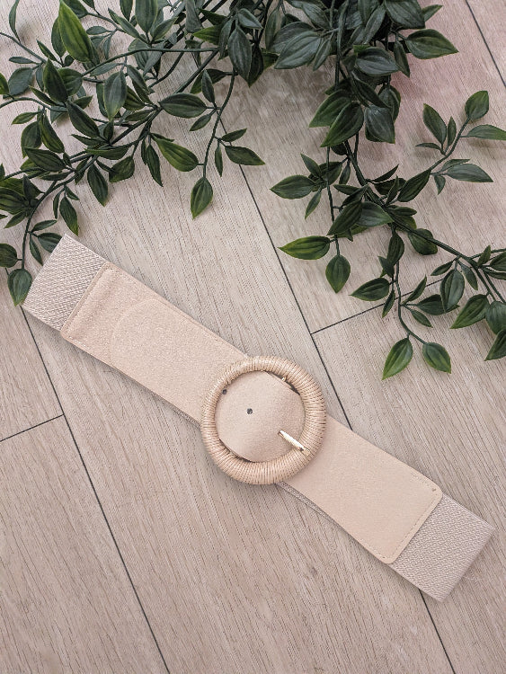 ceinture boucle cordon colorie beige