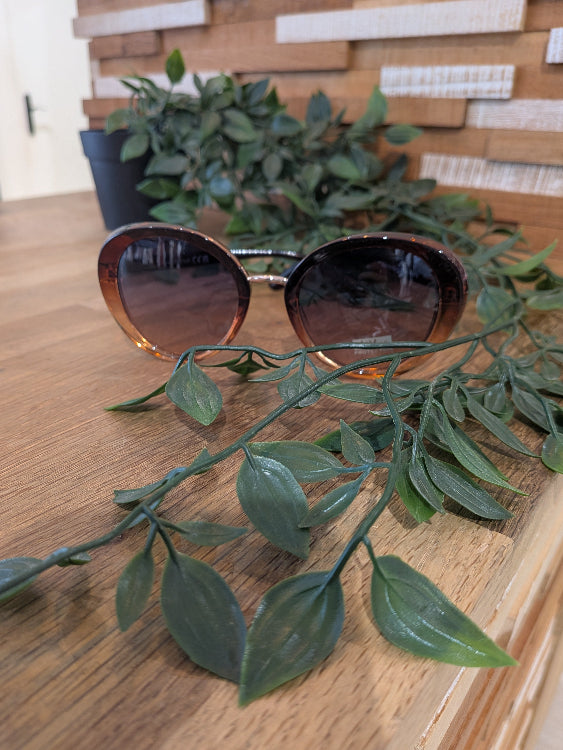 Lunettes de soleil ovales en acétate . colorie marron