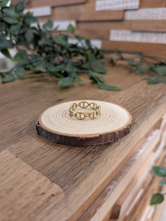 Bague grain de café . colorie or.