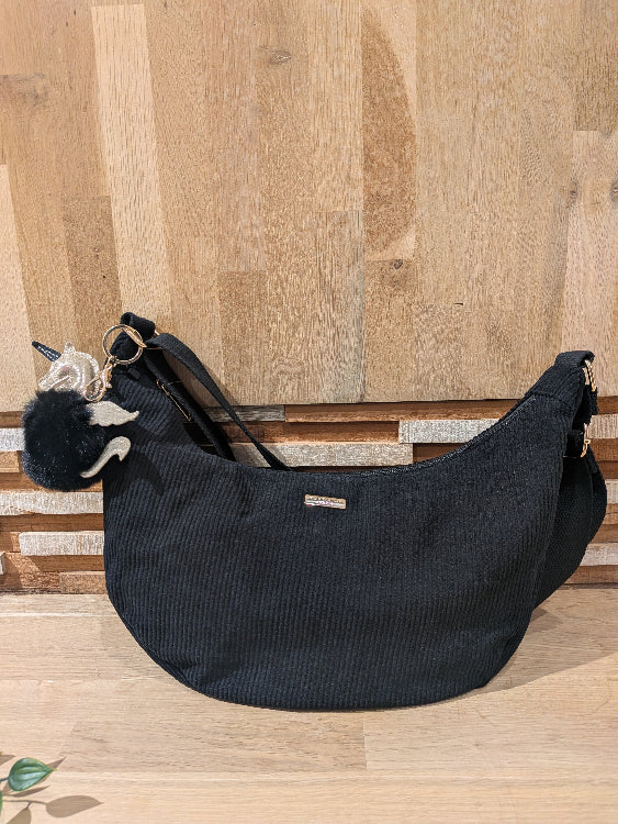 sac banane velours noir