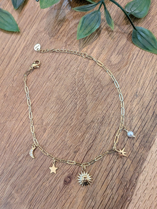 bracelet de cheville charm s estivaux. 