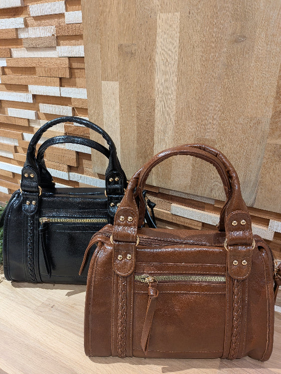sac vintage hippy chic colorie camel et noir