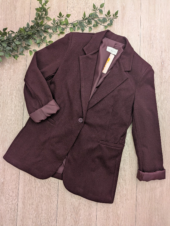 Veste en tissus chevron colorie Bordeau. 