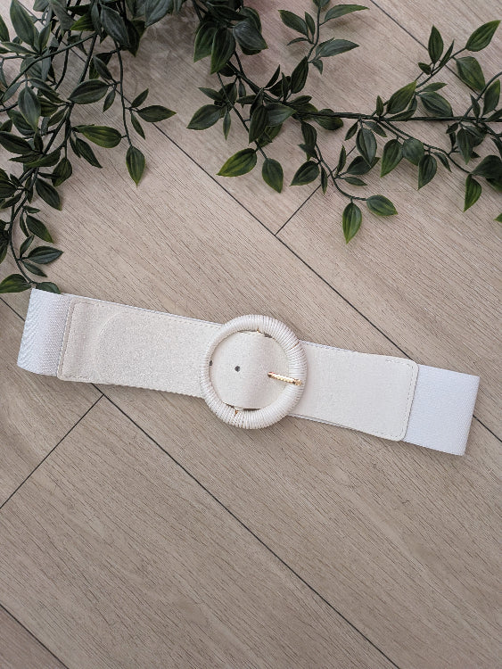 ceinture boucle cordon colorie blanc