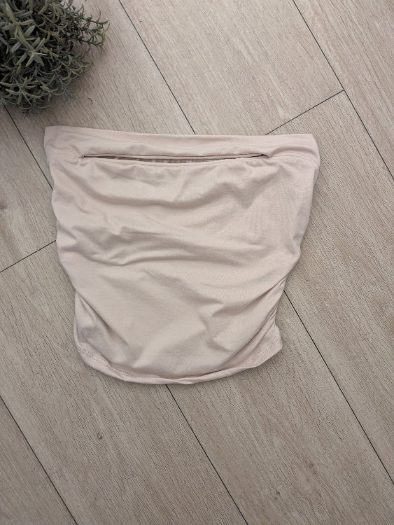 bustier bandeau colorie beige