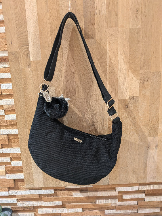 sac banane velours noir