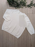 pull fin manches courte col rond. colorie blanc