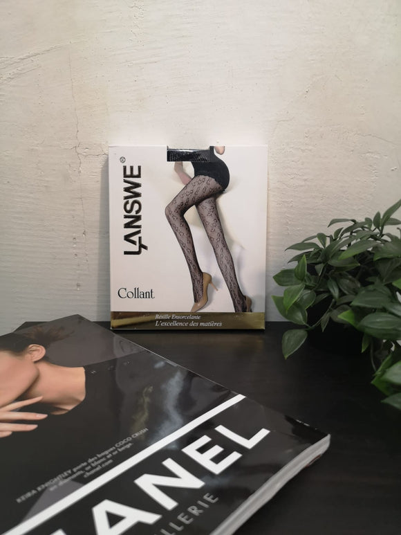 Photo du packaging du collant dentelle noir