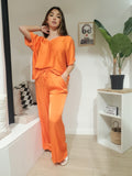 Pantalon fluide satin