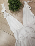 Robe longue satin noeud