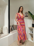 Robe rayure multico