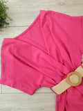 Robe cache cœur ceinture paille