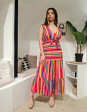Robe rayure multico