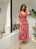 Robe rayure multico