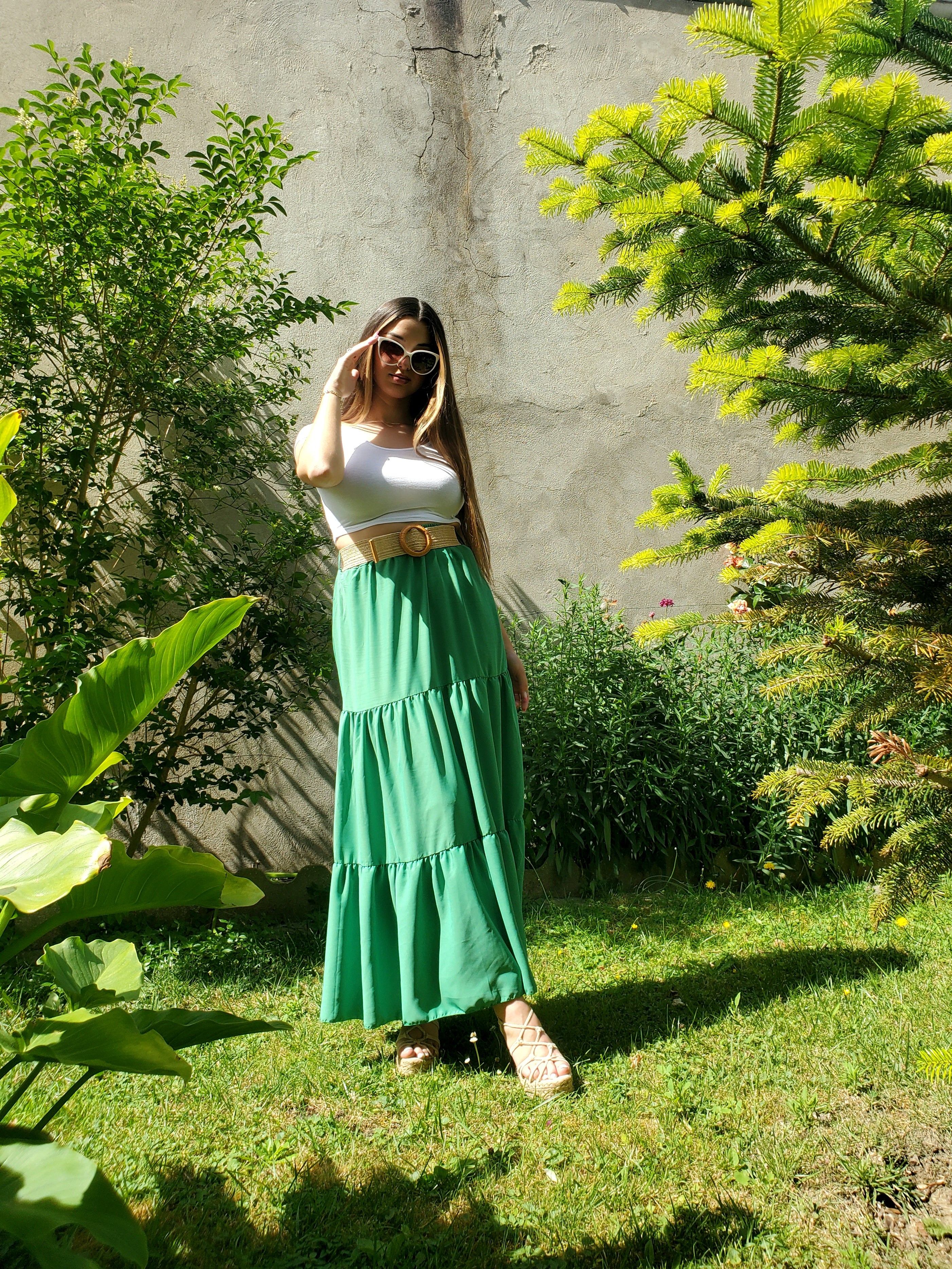 Jupe longue a volant