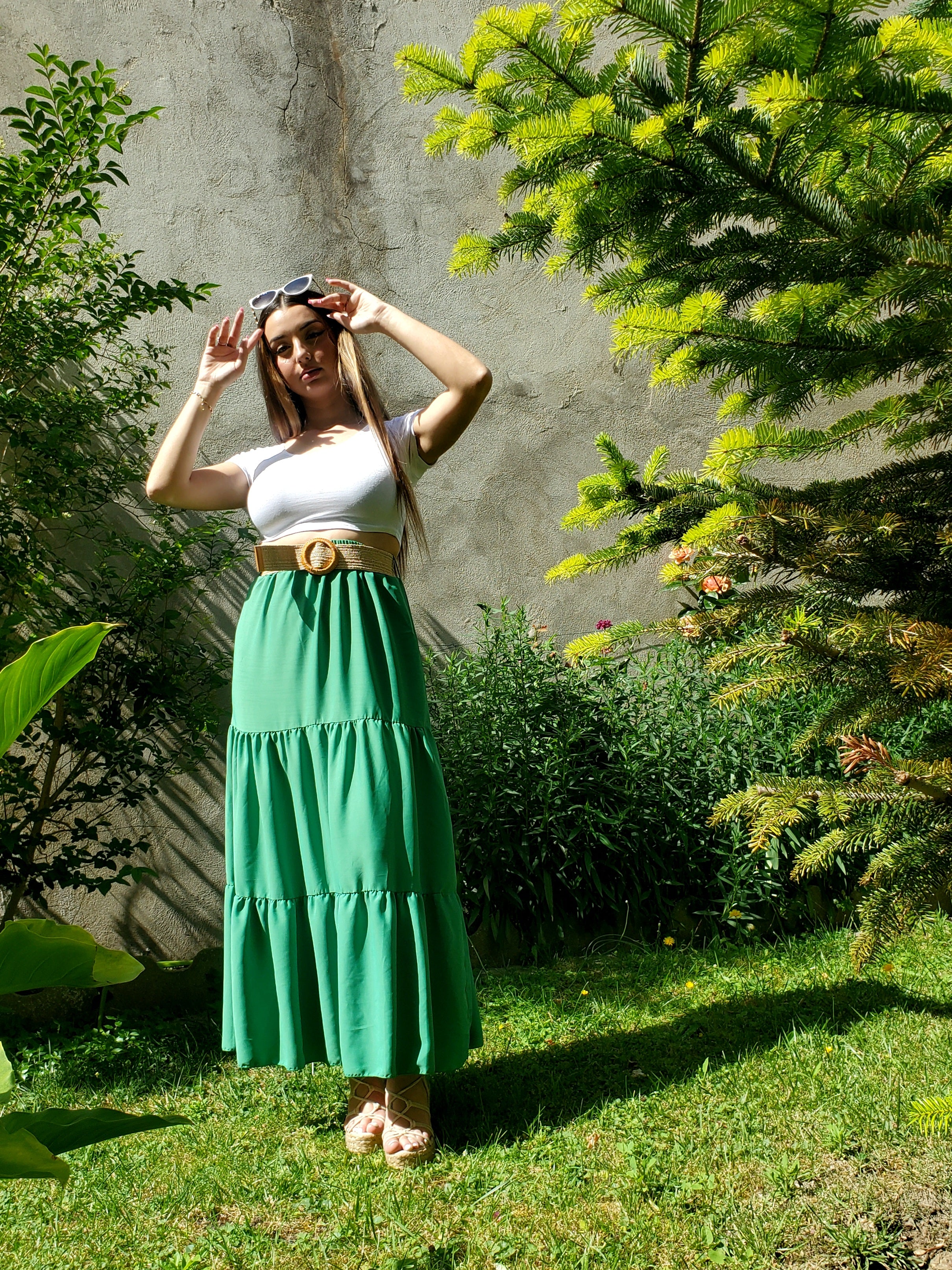 Jupe longue a volant