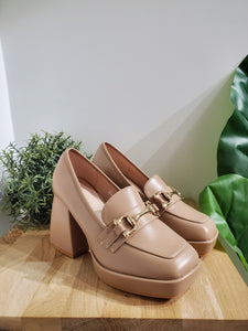Mocassins a talon BEIGE