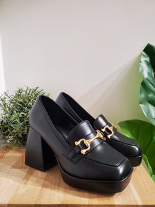 Mocassins a talon noir