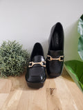 Mocassins a talon noir